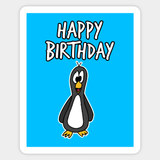 Happy Birthday Penguin Sticker